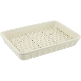 aito製作所｜アイトー 耐熱皿 オーブンベーカー グラタン 長角 プレート 皿 網付 約23×16cm クリーム ベージュ