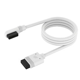 CORSAIR｜コルセア iCUE LINK用 Slim Cable 600mm ストレート/スリム90°（L字） ホワイト CL-9011130-WW