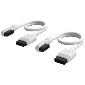 CORSAIR｜コルセア iCUE LINK用 Slim Cable 200mmx2本 ストレート/スリム90°（L字） ホワイト CL-9011131-WW