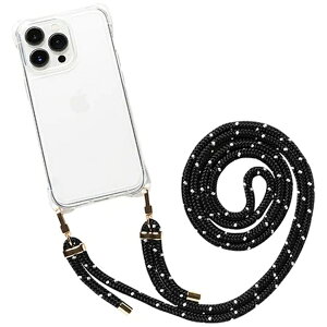 HAMEE�b�n�~�B [iPhone 13 Pro��p]ULTRA FINE 4�p�X�g���b�v�z�[���t�N���A�P�[�X �V�����_�[�X�g���b�v�t�� �u���b�N���z���C�g�h�b�g 661-052371