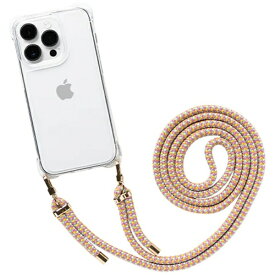 HAMEE｜ハミィ [iPhone 14 Pro専用]ULTRA FINE 4つ角ストラップホール付クリアケース ショルダーストラップ付き コットンキャンディピンク 661-053163