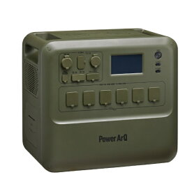 加島商事 ポータブル電源 PowerArQ Max 2150Wh オリーブドラブ PA200-OD [リン酸鉄リチウムイオン電池 /15出力 /AC・DC充電・ソーラー(別売)]
