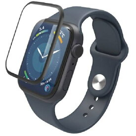 ELECOM｜エレコム アップルウォッチ ガラス 保護フィルム Apple Watch Series 9 / 8 / 7 [ 45mm ] フルカバー 表面硬度10H 高透明 フレーム付 指紋防止 飛散防止 気泡防止 ブラック AW-23AFLGGRJ