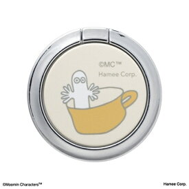 【エントリーで最大全額ポイント還元｜7/18迄】 HAMEE｜ハミィ ムーミン iFace Finger Ring Holder フラットタイプ iFace くすみホワイト/ニョロニョロ 41-966204