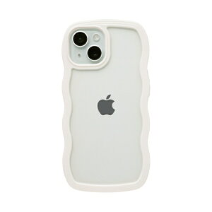 HAMEE�b�n�~�B �miPhone 15/14/13��p�nULTRA FINE Wavy Frame iPhone�P�[�X �z���C�g 661-054368