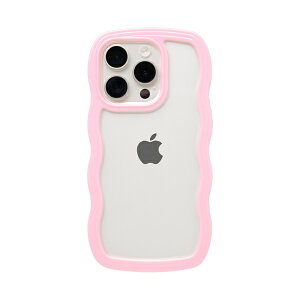 HAMEE�b�n�~�B �miPhone 15 Pro��p�nULTRA FINE Wavy Frame iPhone�P�[�X �s���N 661-054467