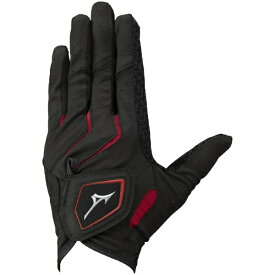 mizuno｜ミズノ 【メンズ 左手着用(右利き用)】ゴルフグローブ W-GRIP ダブルグリップ(25cm/ブラック×レッド) 5MJML401 09【返品交換不可】