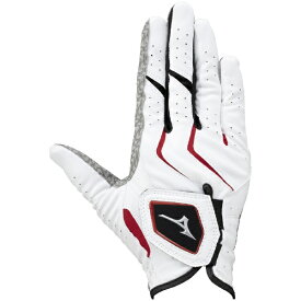 mizuno｜ミズノ 【メンズ 右手着用(左利き用)】ゴルフグローブ W-GRIP ダブルグリップ(21cm/ホワイト×レッド) 5MJMR401 01【返品交換不可】