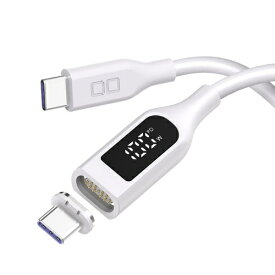 CIO｜シーアイオー USB-C ⇔ USB-Cケーブル [充電 /転送 /1.0m /PD100W /USB2.0] マグネット脱着式(ディスプレイ付) ホワイト CIO-SLMG-SC-CC1-WH [USB-C ⇔ USB-C]