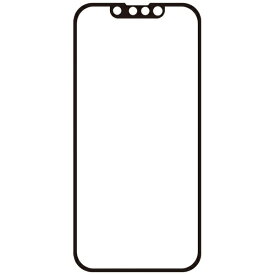 CORALLO｜コラーロ iPhone 13 mini PETフレーム付 ガラスフィルム 光沢透明 ブラック GB_IMSSPSEHE_BK