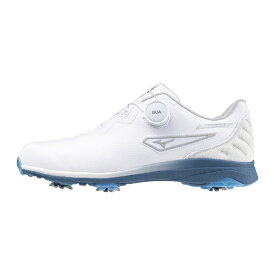 【エントリーで最大全額ポイント還元｜7/18迄】 mizuno｜ミズノ 26.0cm メンズ ゴルフシューズ ネクスライト UW ボア NEXLITE UW BOA ウィズ：F相当(ホワイト×ブルー) 51GQ2420【返品交換不可】