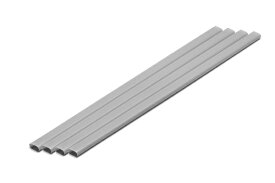 ウェーブ｜WAVE プラ=材料【グレー】　細長丸パイプ 5 x 10 mm 4本入