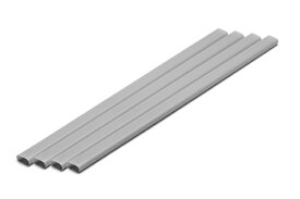 ウェーブ｜WAVE プラ=材料【グレー】　細長丸パイプ 6 x 12 mm 4本入