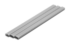 ウェーブ｜WAVE プラ=材料【グレー】　細長丸パイプ 8 x 16 mm 3本入