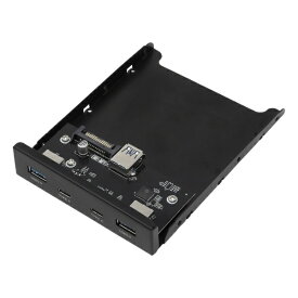 ainex｜アイネックス フロントパネル用［3.5インチベイ → USB-Cx2 / USB-Ax2] ブラック HUB-08
