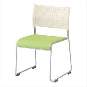 アイリスチトセ|IRIS CHITOSE スタッキングチェア(ホワイト&グリーン/幅490×奥行525×高さ750×座面高さ430mm) グリーン【キャンセル・返品不可】