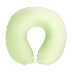 小栗｜OGURI メリーナイト もちとろん もちもちタッチ 低反発 ネックピロー U型 グリーン 外して洗えるカバー付き 首元ボタン付きでズレにくい グリーン