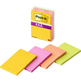 3Mジャパン｜スリーエムジャパン ポストイット　強粘着ノート　[75×50mm /45枚×4パッド] 656SS-MC-6N マルチカラー6