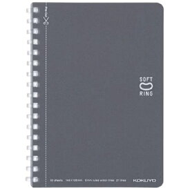 KOKUYO｜コクヨ ソフトリングノート(カラフル) SV351BT-DM ダークグレー [A6 /6mm(B罫) /ドット入り罫線]