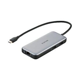 ELECOM｜エレコム ［USB-C オス→メス HDMI / LAN / USB-Ax2 / USB-Cx2］USB PD対応 100W ドッキングステーション シルバー DST-C27SV [USB Power Delivery対応]