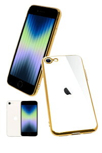 shizukawill�b�V�Y�J�E�B�� iPhone SE�i��3/2����j 8/7 �T�C�h���b�L���H TPU �N���A�P�[�X �S�[���h×�N���A APIPSE2CLGD
