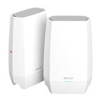 BUFFALO｜バッファロー Wi-Fiルーター 2401+2401+573Mbps AirStation(2台セット・ネット脅威ブロッカー2対応) ホワイト WNR-5400XE6P/2S [Wi-Fi 6E(ax) /IPv6対応]