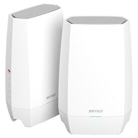 BUFFALO｜バッファロー Wi-Fiルーター 2401+2401+573Mbps AirStation(2台セット・ネット脅威ブロッカー2対応) ホワイト WNR-5400XE6P/2S [Wi-Fi 6E(ax) /IPv6対応]