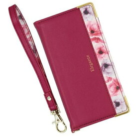近通｜Kintsu iPhone 12 mini 手帳型フラワーケース ストラップ付 Elegante ラズベリー BL-IP1254-3RB