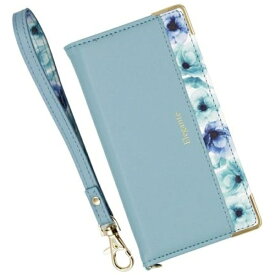 近通｜Kintsu iPhone 12 mini 手帳型フラワーケース ストラップ付 Elegante クラウディブルー BL-IP1254-5CB