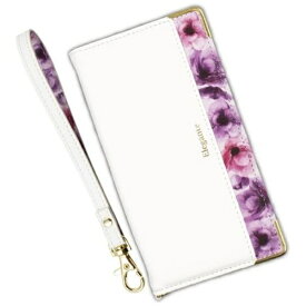 近通｜Kintsu iPhone 12/12 Pro 手帳型フラワーケース ストラップ付 Elegante ホワイト BL-IP1261-1WH