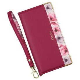 近通｜Kintsu AQUOS sense5G/4/lite/basic 手帳型フラワーケース ストラップ付 Elegante ラズベリー BL-AQSE403RB