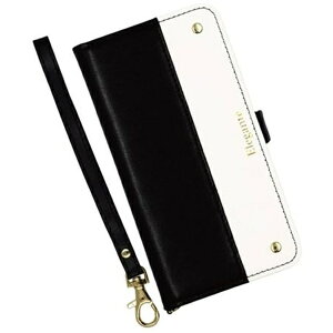 �ߒʁbKintsu AQUOS R6 �G���K���e �c�[�g���蒠�^�P�[�X Elegante �u���b�N�E�z���C�g EL-AQR6-08BW