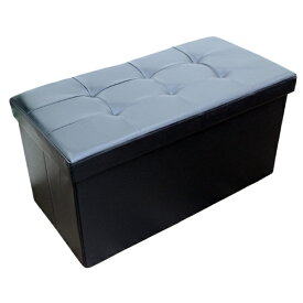 ラック｜LUCK 収納ボックスCOMBO 蓋つき オットマン Mサイズ ブラック