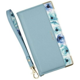 近通｜Kintsu Xperia 10 IV エレガンテ フラワー手帳型ケース Elegante クラウディブルー BL-XP10-4-05CB