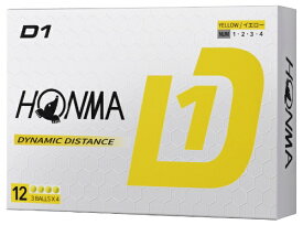 本間ゴルフ｜HONMA GOLF ゴルフボール HONMA D1ボール《1ダース(12球)/イエロー》 BT2401【オウンネーム非対応】【返品交換不可】