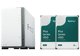 【エントリーで最大2万ポイント当たる｜11/18迄】 SYNOLOGY｜シノロジー NAS [8TB搭載 /2ベイ] DiskStation DS223j +HAT3300-4TB 2個 DS223j+HAT3300-4TB2