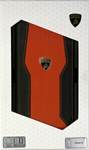 【エントリーで最大全額ポイント還元|11/5迄】 エアージェイ|air-J ランボルギーニ iPhone 15用 本革 手帳型ケース オレンジ LBTPUFCIP15HUD1OE