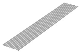 ウェーブ｜WAVE プラ=材料【グレー】　細切り板　1.0 x 3.0 mm 10本入