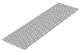 ウェーブ｜WAVE プラ=材料【グレー】　細切り板 1.0 x 6.0 mm 10本入