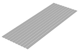 ウェーブ｜WAVE プラ=材料【グレー】　細切り板 1.0 x 8.0 mm 10本入