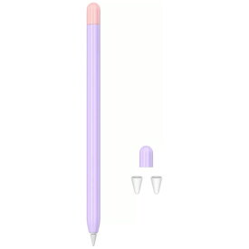 アイキューラボ｜iQ Labo Apple Pencil(第1世代)用 シリコンカバー ツートンカラー 3点セット ラベンダー APEN-SL2C-RV