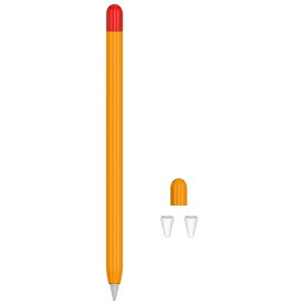 アイキューラボ｜iQ Labo Apple Pencil(第1世代)用 シリコンカバー ツートンカラー 3点セット オレンジ APEN-SL2C-OR