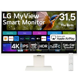 LG｜エルジー USB-C接続 PCモニター MyView Smart Monitor ホワイト 32SR83U-W [31.5型 /4K(3840×2160） /スクエア]