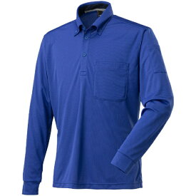 mizuno｜ミズノ ナビドライワークボタンダウンポロシャツ(長袖)[ユニセックス] M 25：ブルー×ネイビー F2JA218525