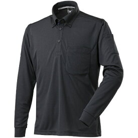 mizuno｜ミズノ ナビドライワークボタンダウンポロシャツ(長袖)[ユニセックス] 2XL 09：ブラック×ブルー F2JA218509