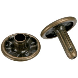 トラスコ中山｜TRUSCO NAKAYAMA TRUSCO　特大カシメ　スチール　金ブロンズメッキ　13mm　20組入　（ブリスターパック入） PTHPTCBG