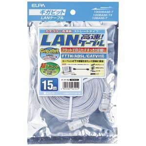 �����d��bASAHI ELECTRIC ELPA�@CAT6�t���b�g15 LANFT1150W