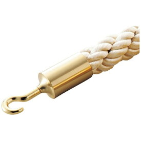 日本緑十字｜JAPAN GREEN CROSS 緑十字　パーテーションスタンド用ロープ　白　金具： ゴールド　BA30−W　30Φ×1200mm 330011