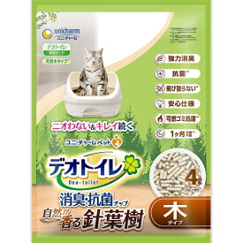 ユニチャーム｜unicharm デオトイレ 飛び散らない針葉樹の消臭・抗菌チップ 4L