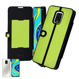 shizukawill｜シズカウィル Xiaomi Redmi Note 9s 手帳型 サイメッシュ グリーン XIRN9SMGN